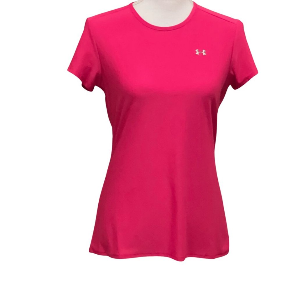 Under Armour Twisted Tech Loose Gym Logo Women's T-Shirt Tee Pink Size Small